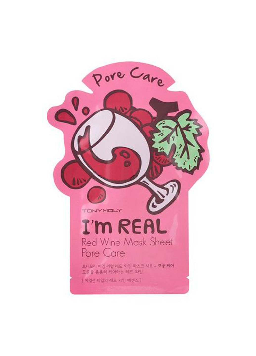 Листова маска "Червоне вино" I'm Real Red Wine Mask Sheet Pore Care 21 мл Tony Moly (202417044)