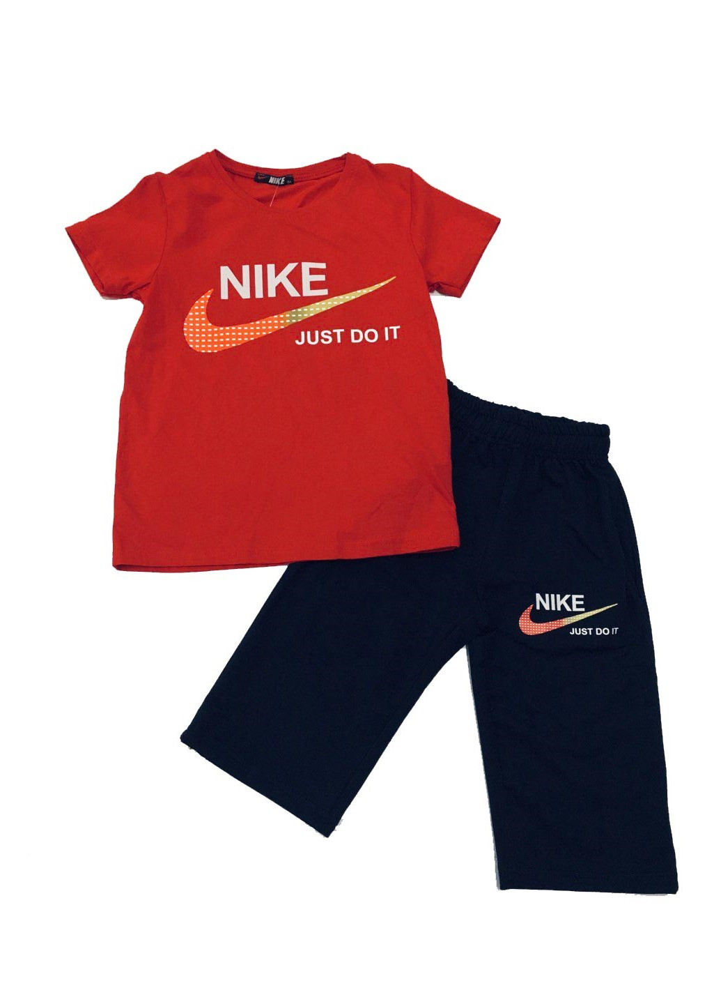 Темно-красный комплект (футболка, бриджи) Nike