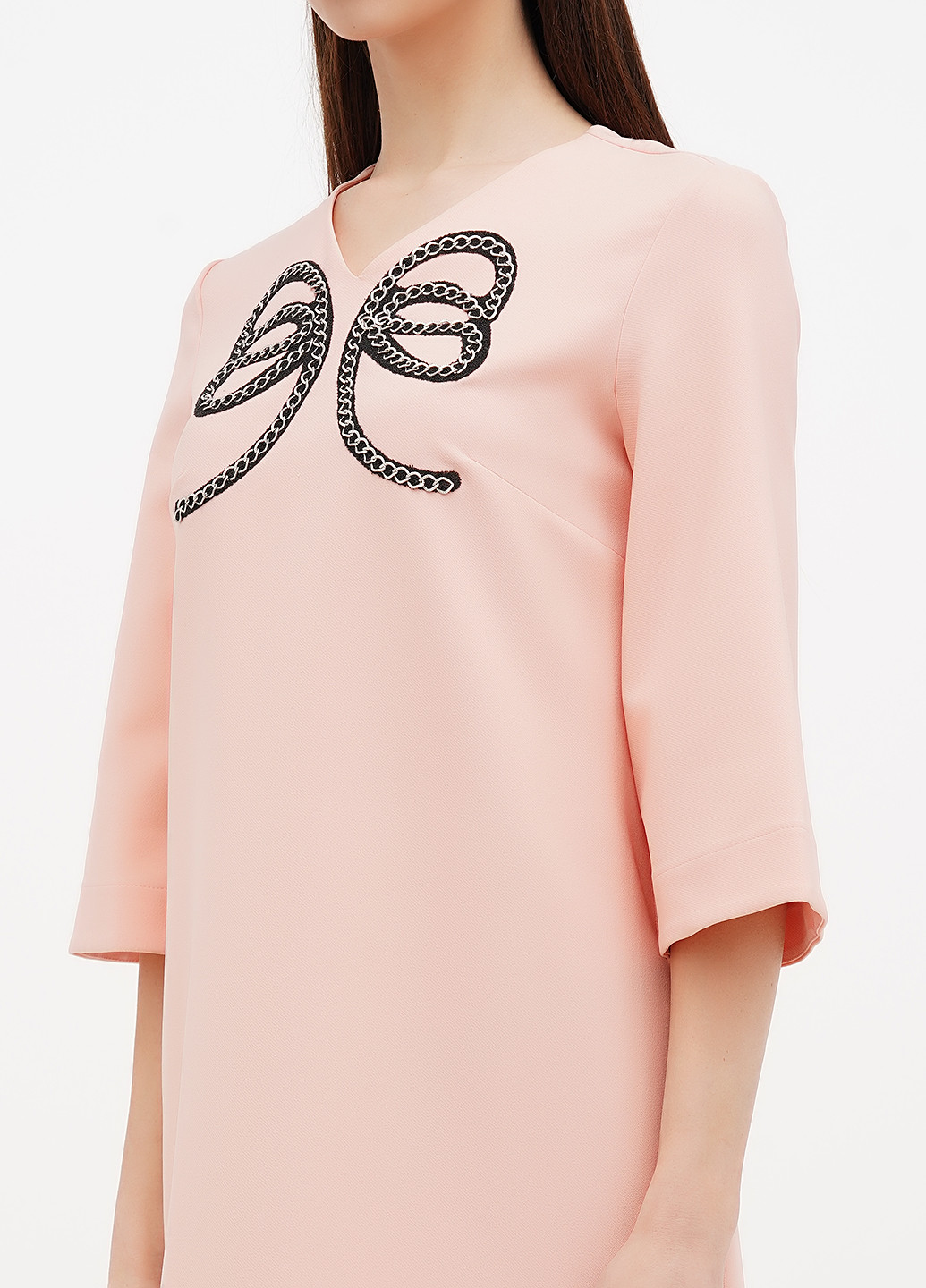 Светло-оранжевое кэжуал платье а-силуэт Sassofono однотонное