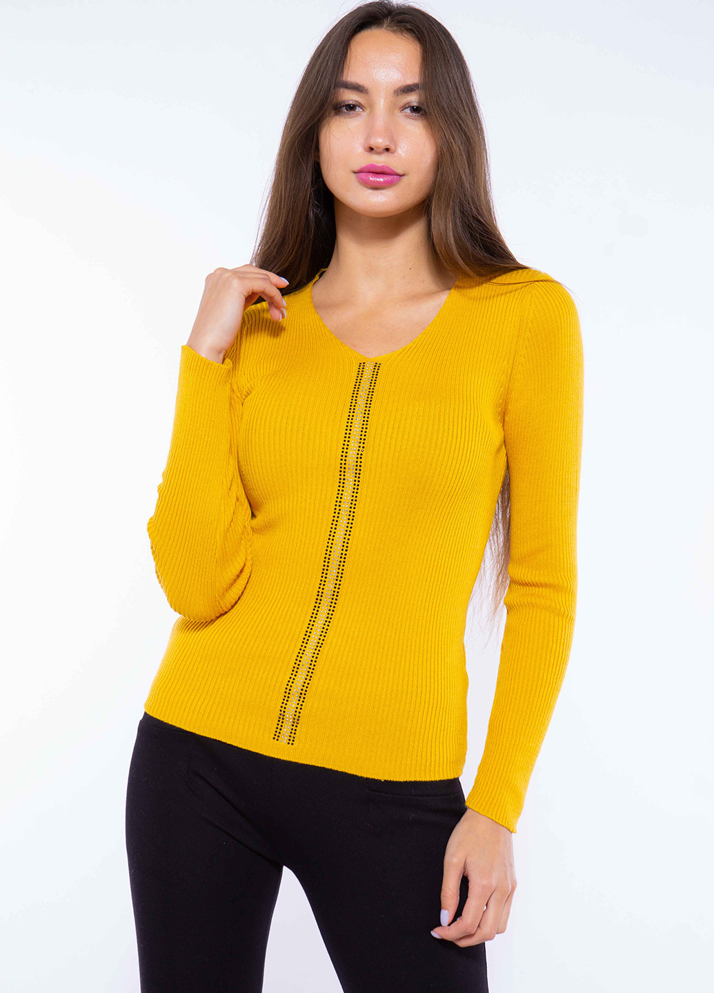 Жовтий демісезонний пуловер пуловер Time of Style
