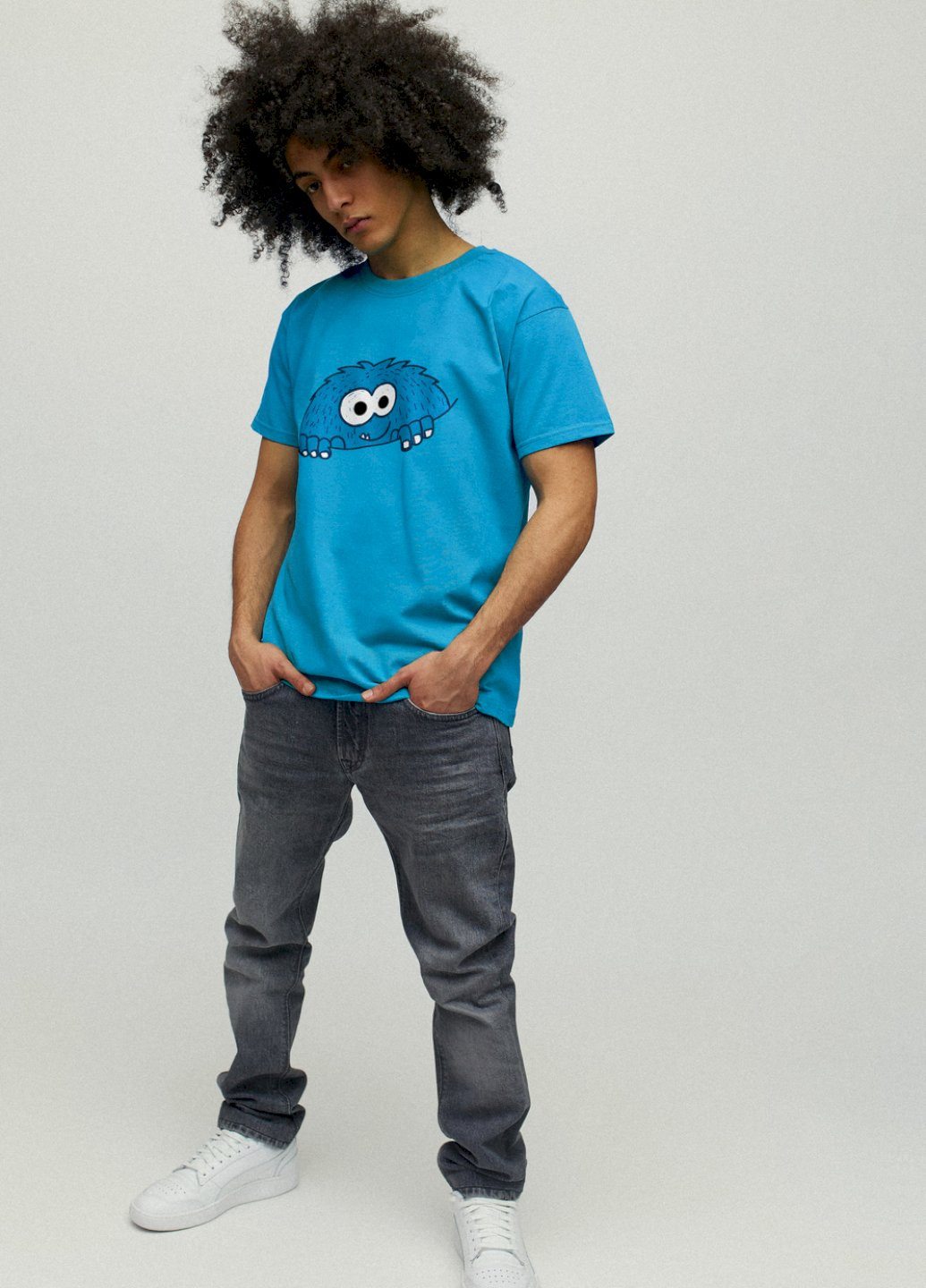 Светло-синяя футболка мужская YAPPI