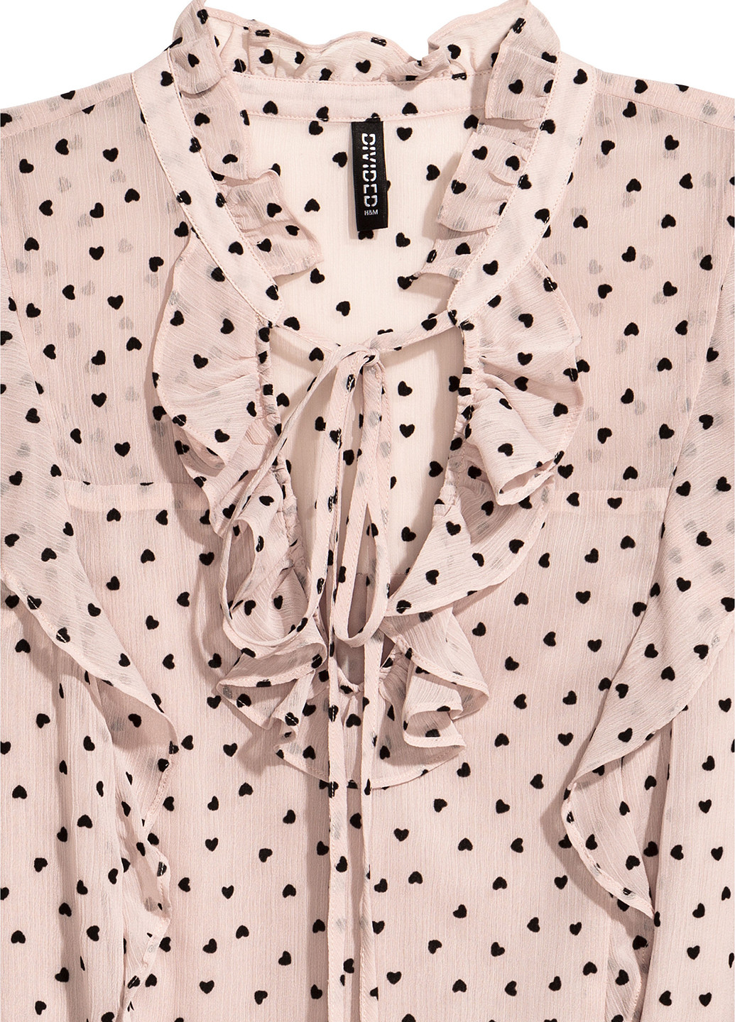 Пудровое кэжуал платье а-силуэт H&M сердечки