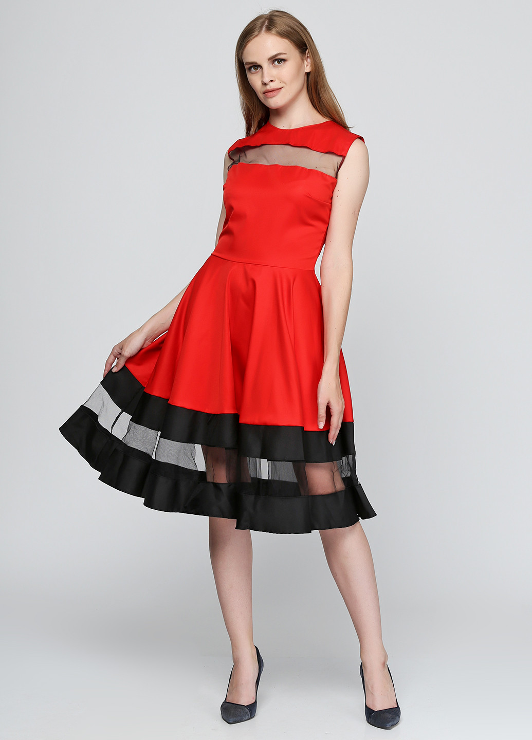 Красное коктейльное платье Podium