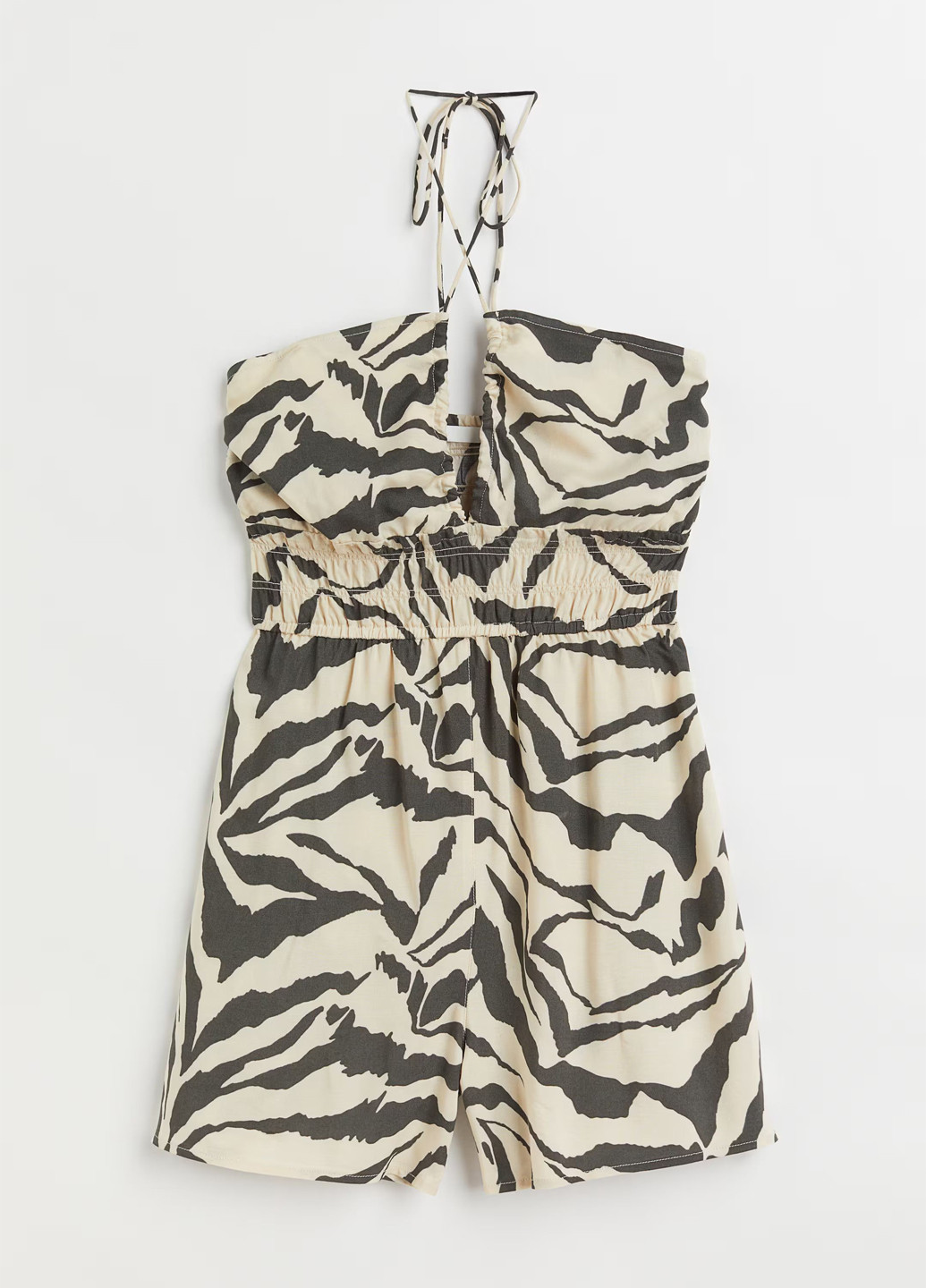 Комбинезон H&M комбинезон-шорты анималистичный комбинированный кэжуал вискоза