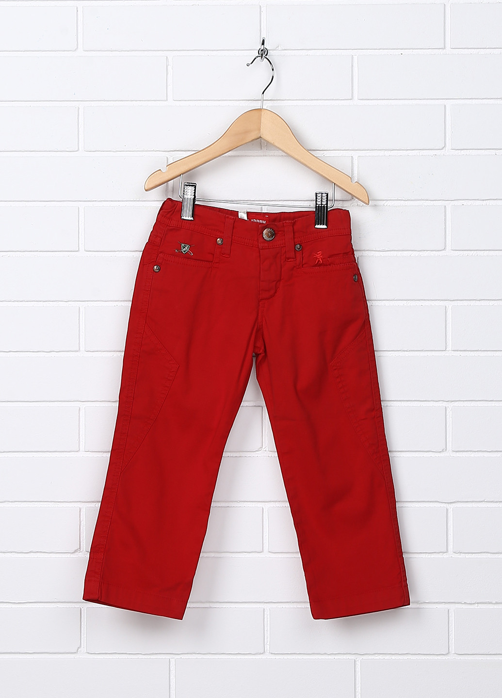 Красные кэжуал демисезонные прямые брюки Jaggy