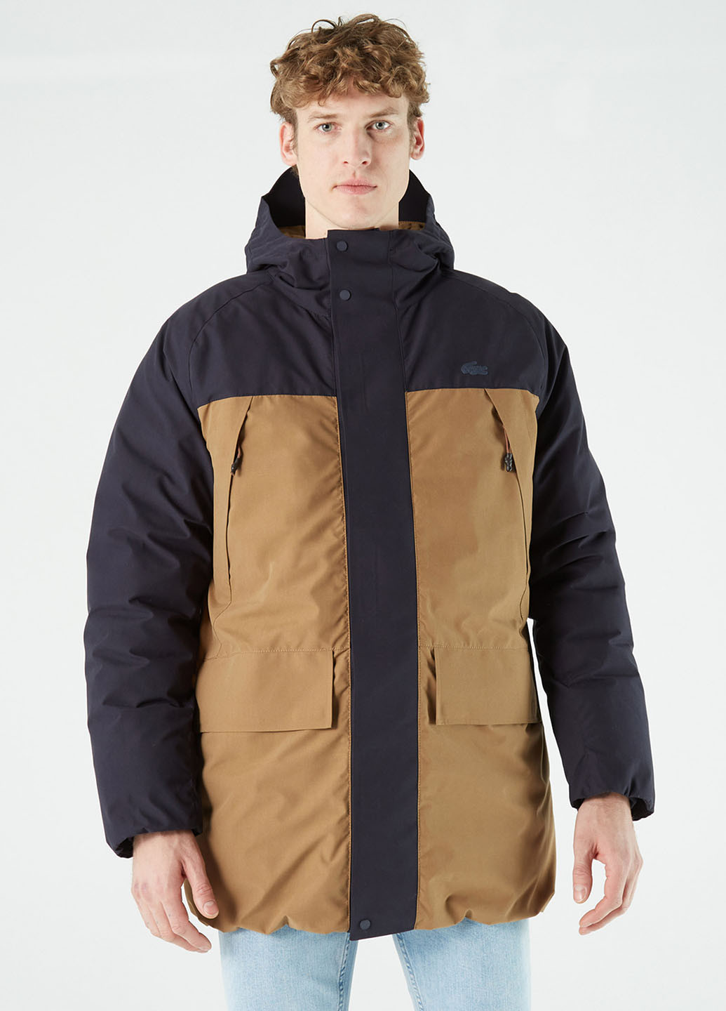 Светло-коричневая демисезонная куртка Lacoste