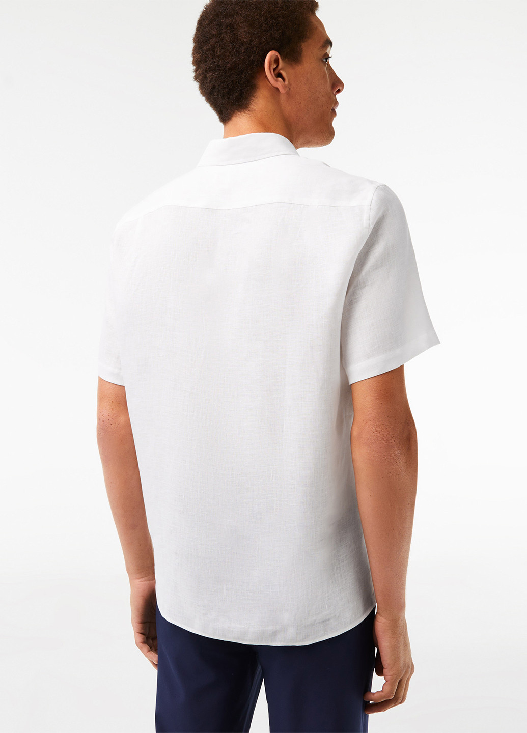Белая кэжуал рубашка однотонная Lacoste