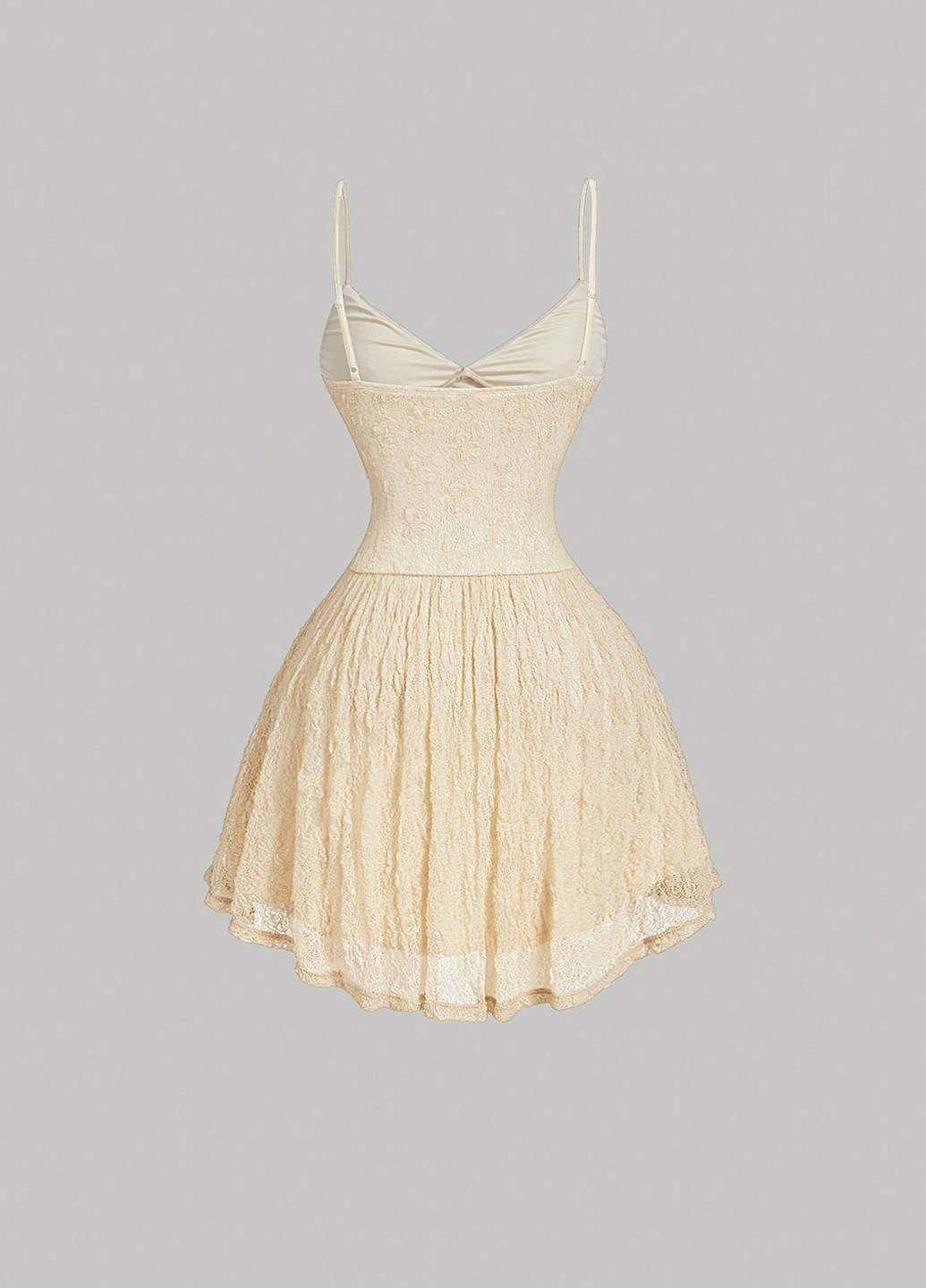 Кремовое кэжуал платье клеш SHEIN однотонное