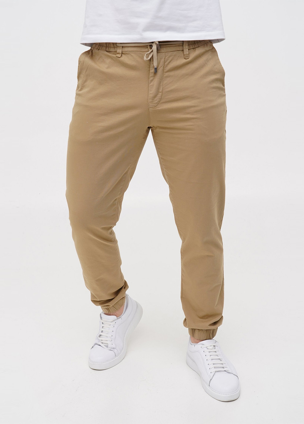 Бежевые кэжуал демисезонные джоггеры брюки Trend Collection