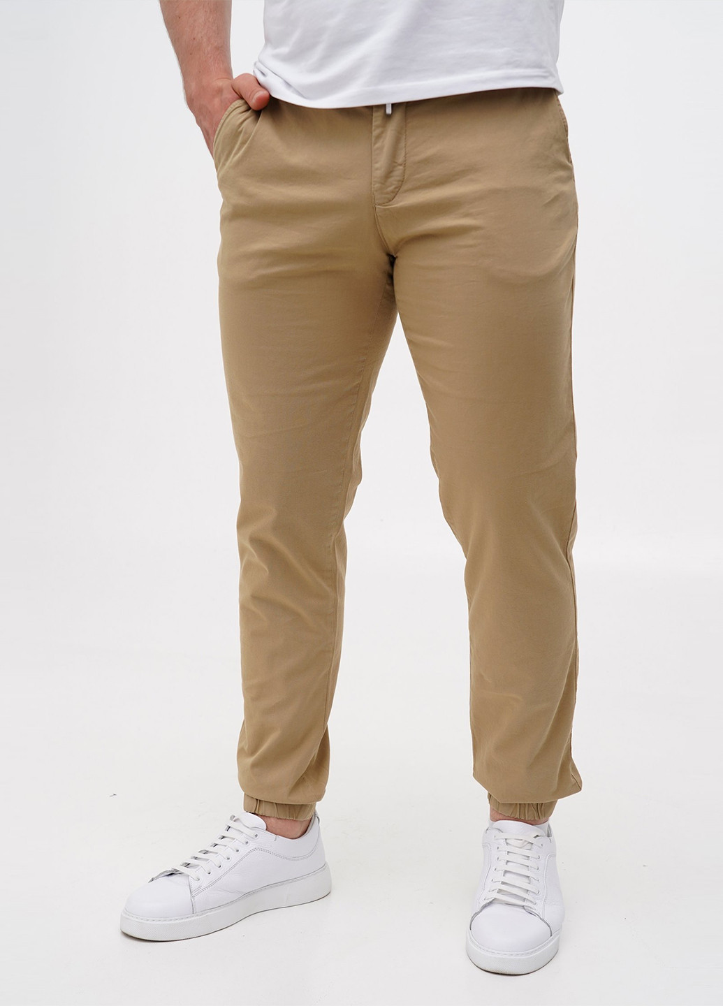 Бежевые кэжуал демисезонные джоггеры брюки Trend Collection