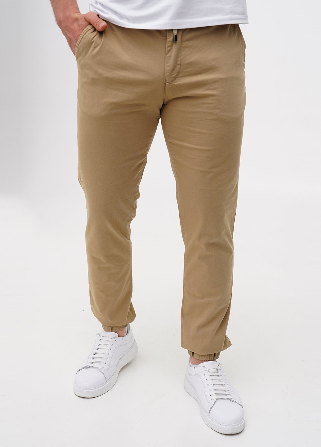 Бежевые кэжуал демисезонные джоггеры брюки Trend Collection