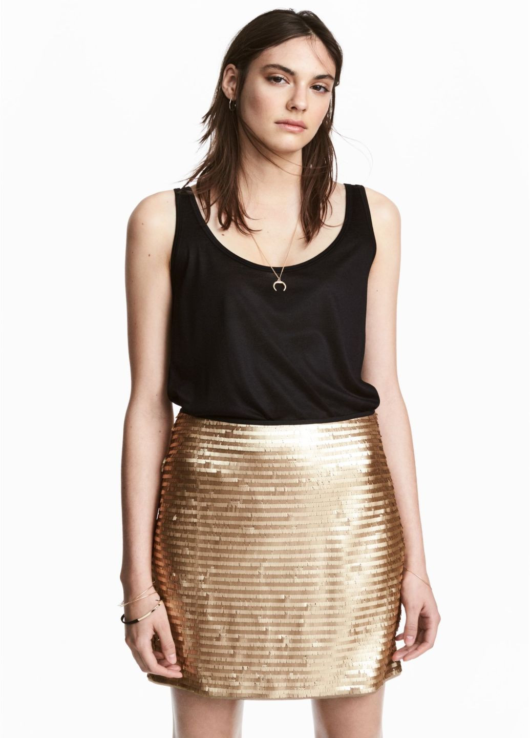 Золотая кэжуал юбка H&M