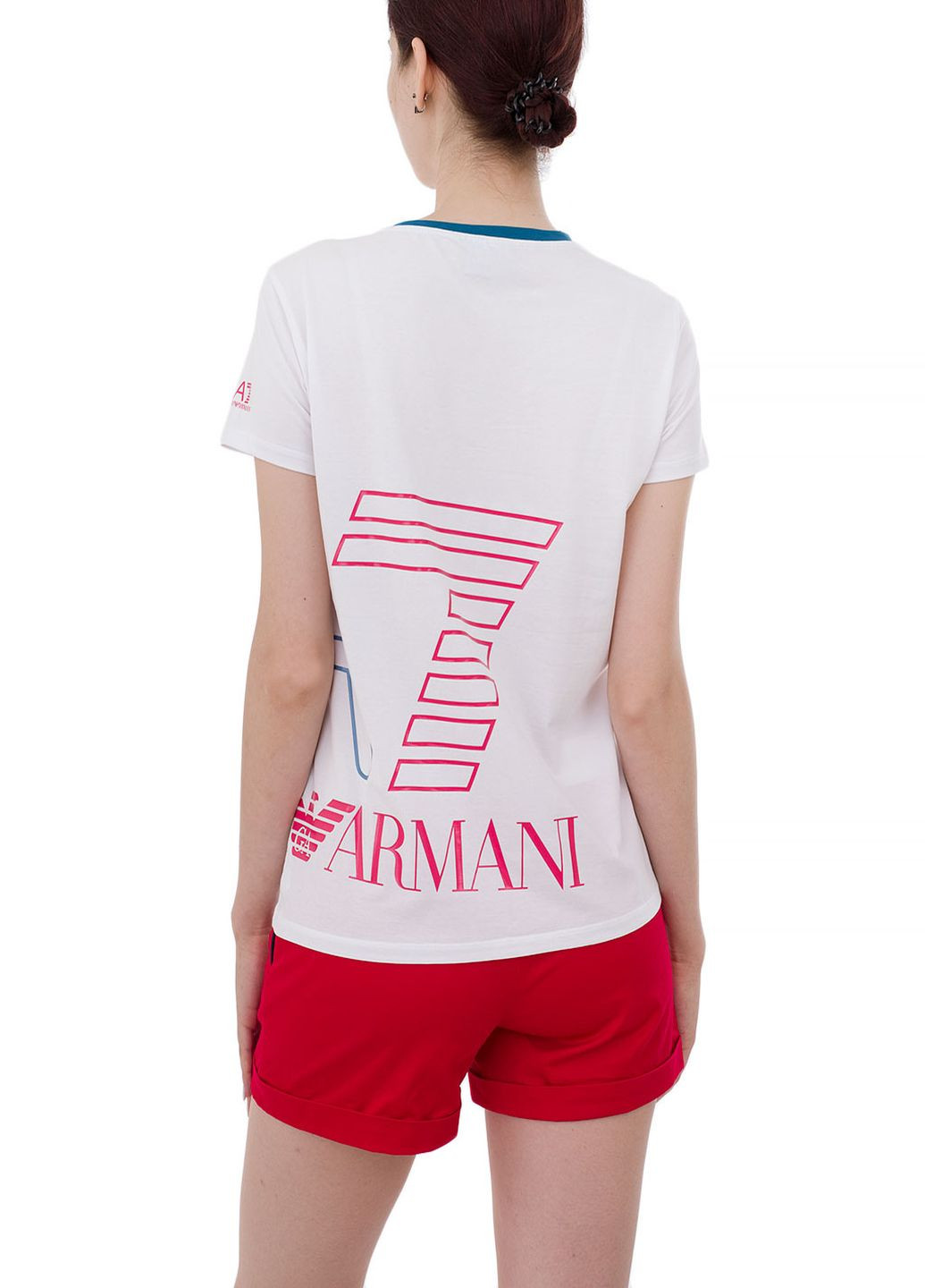 Белая летняя футболка ARMANI EA7