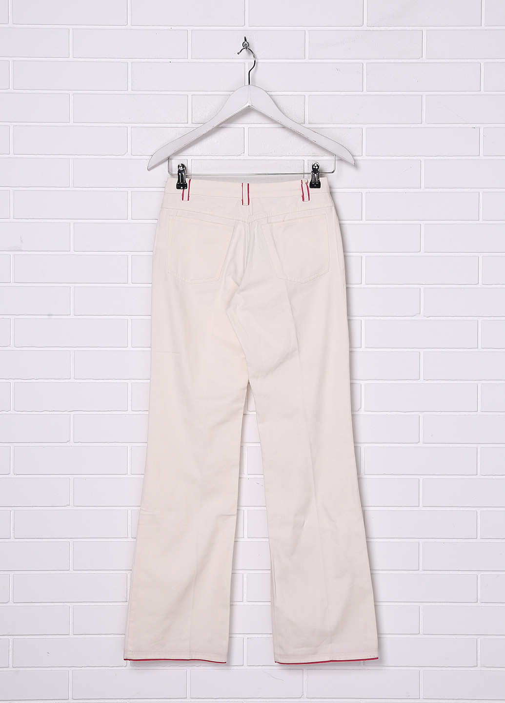 Светло-бежевые джинсовые демисезонные прямые брюки Pinco Pallino