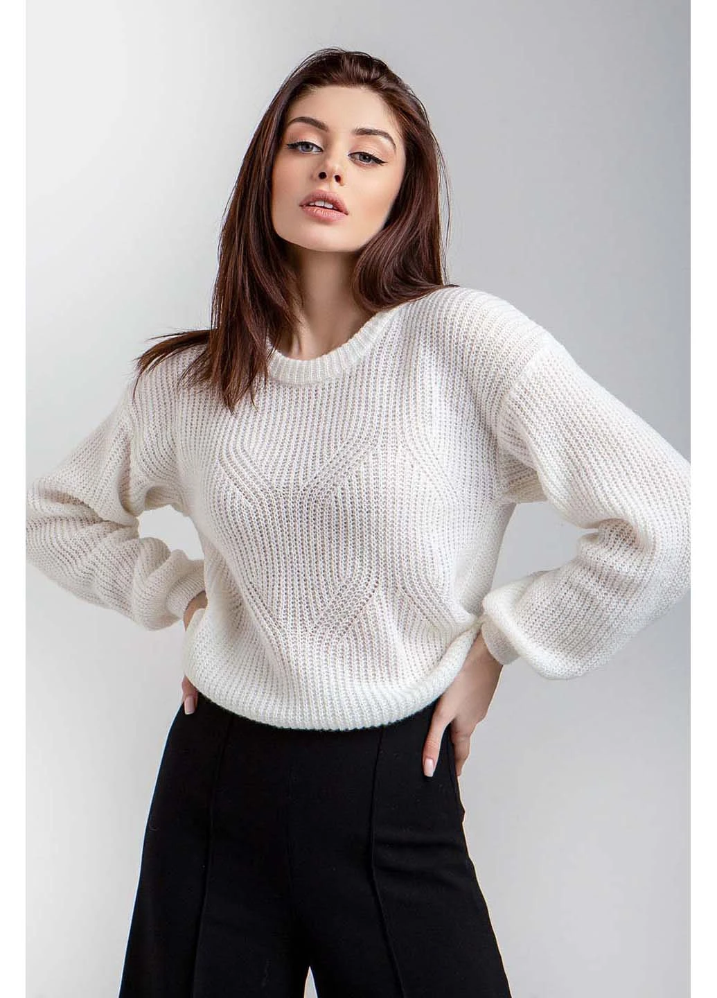 Белый демисезонный джемпер SL-Fashion