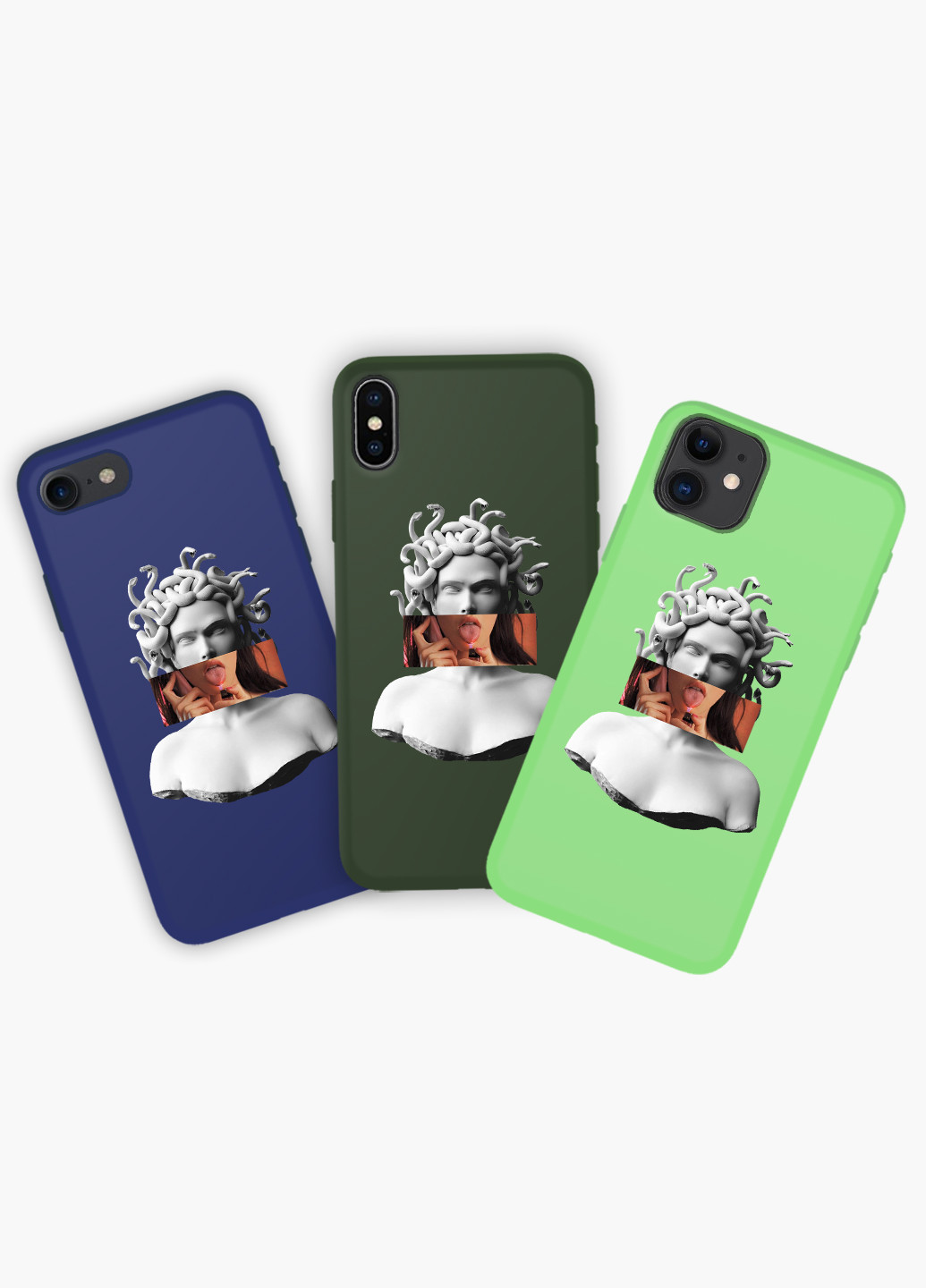 Чехол силиконовый Apple Iphone 8 plus Меган Фокс Ренессанс Медуза Горгона (Megan Fox) Белый (6154-1203) MobiPrint (219333619)