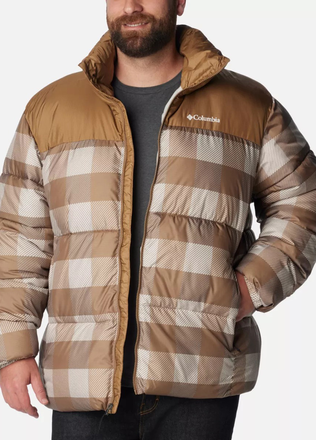 Светло-коричневая зимняя куртка Columbia