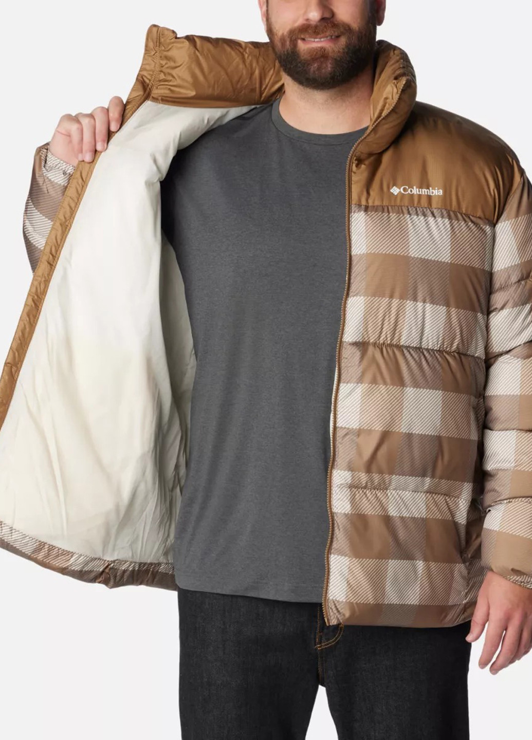 Светло-коричневая зимняя куртка Columbia