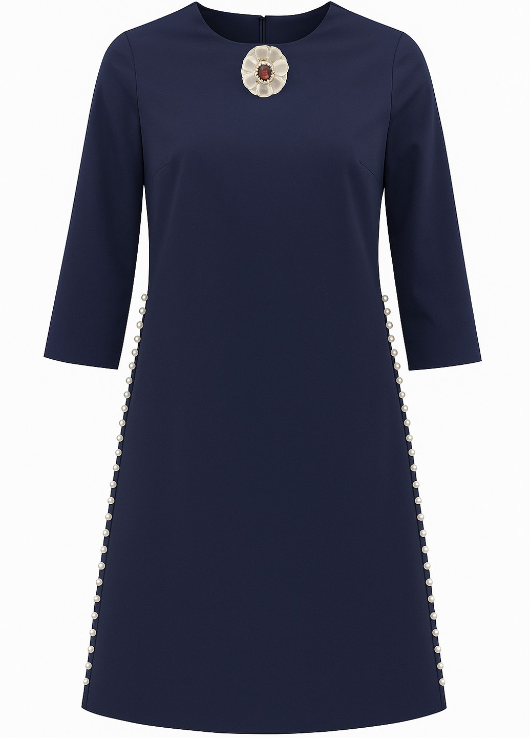 Индиго кэжуал платье футляр Sassofono однотонное