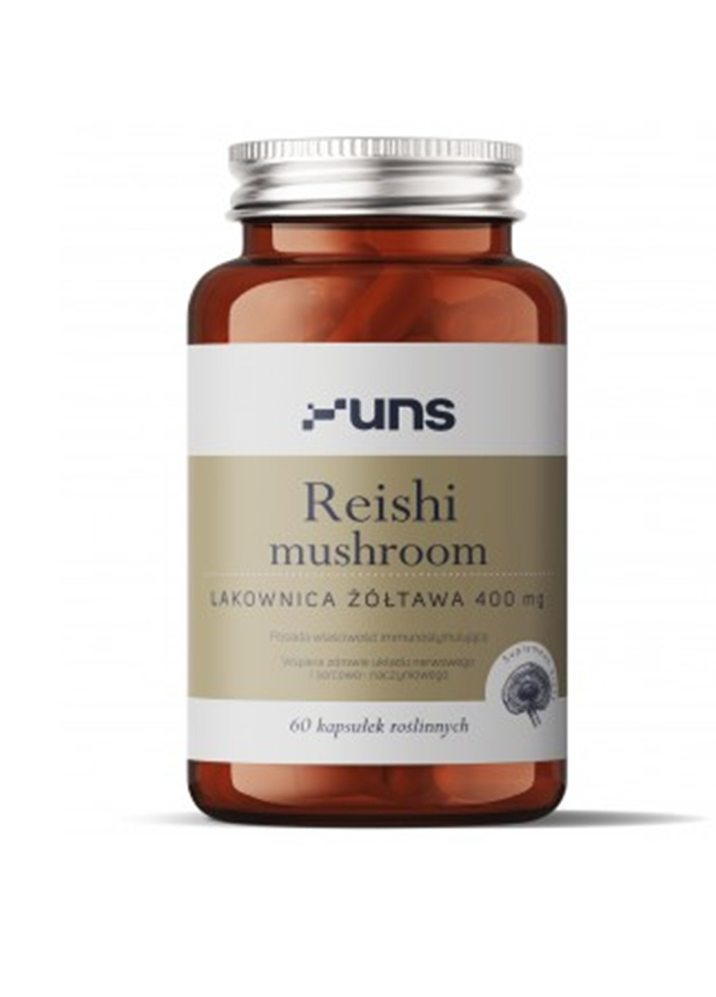 Добавка экстракт гриба Рейши для иммунитета Reishi Mushroom - 60 vege caps UNS Vitamins (239155041)