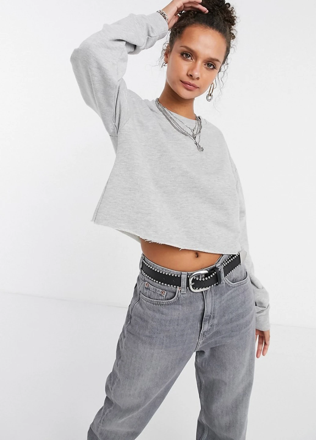 Сірий світшот Topshop меланж без декору (257865366)