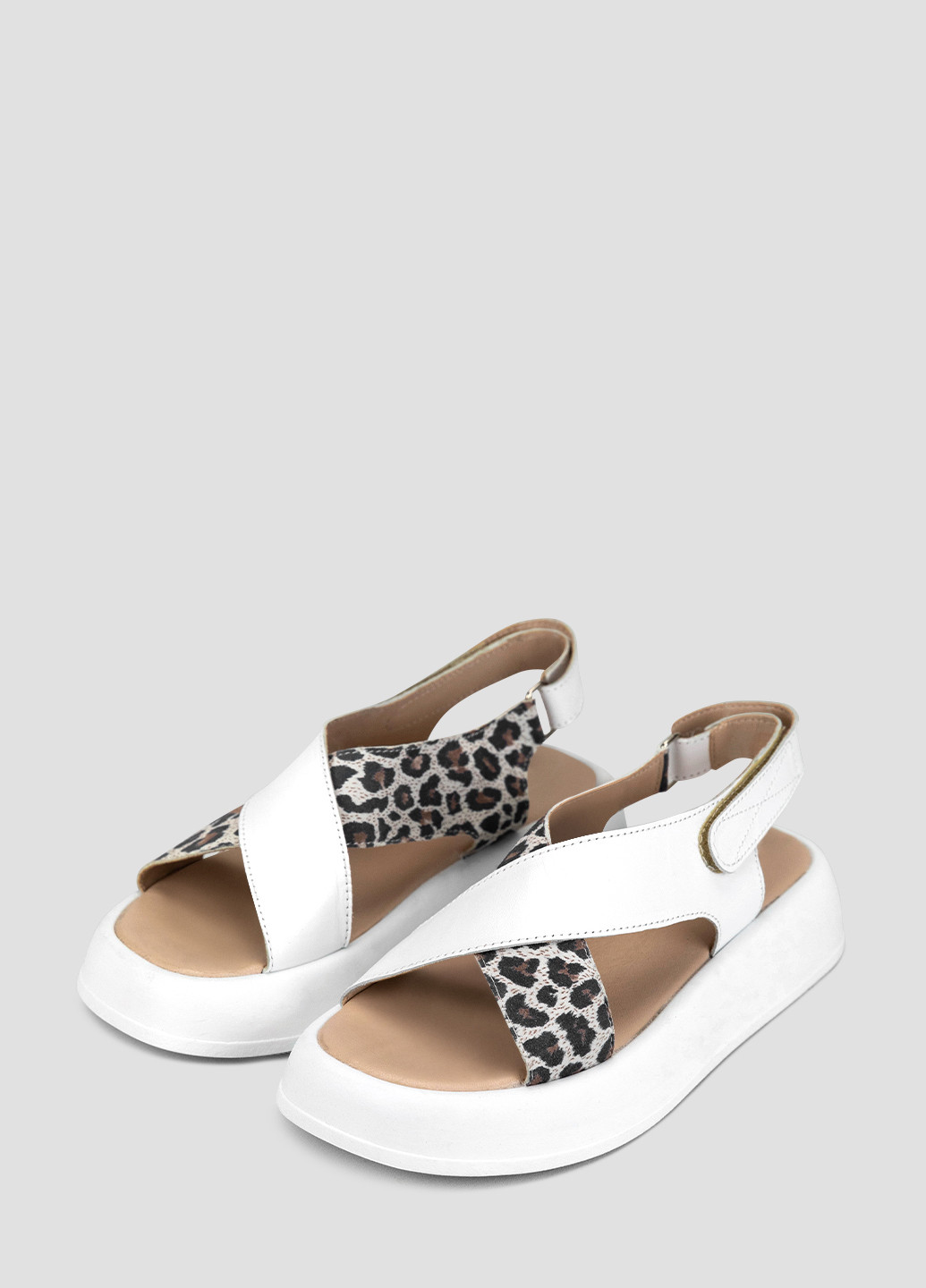 Белые босоножки Viscala на липучке с белой подошвой