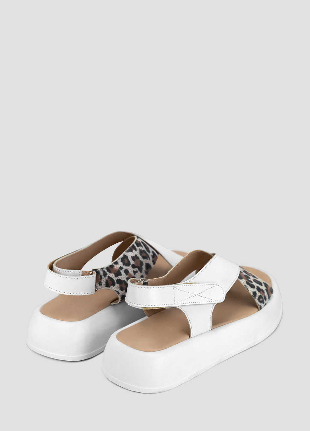 Белые босоножки Viscala на липучке с белой подошвой