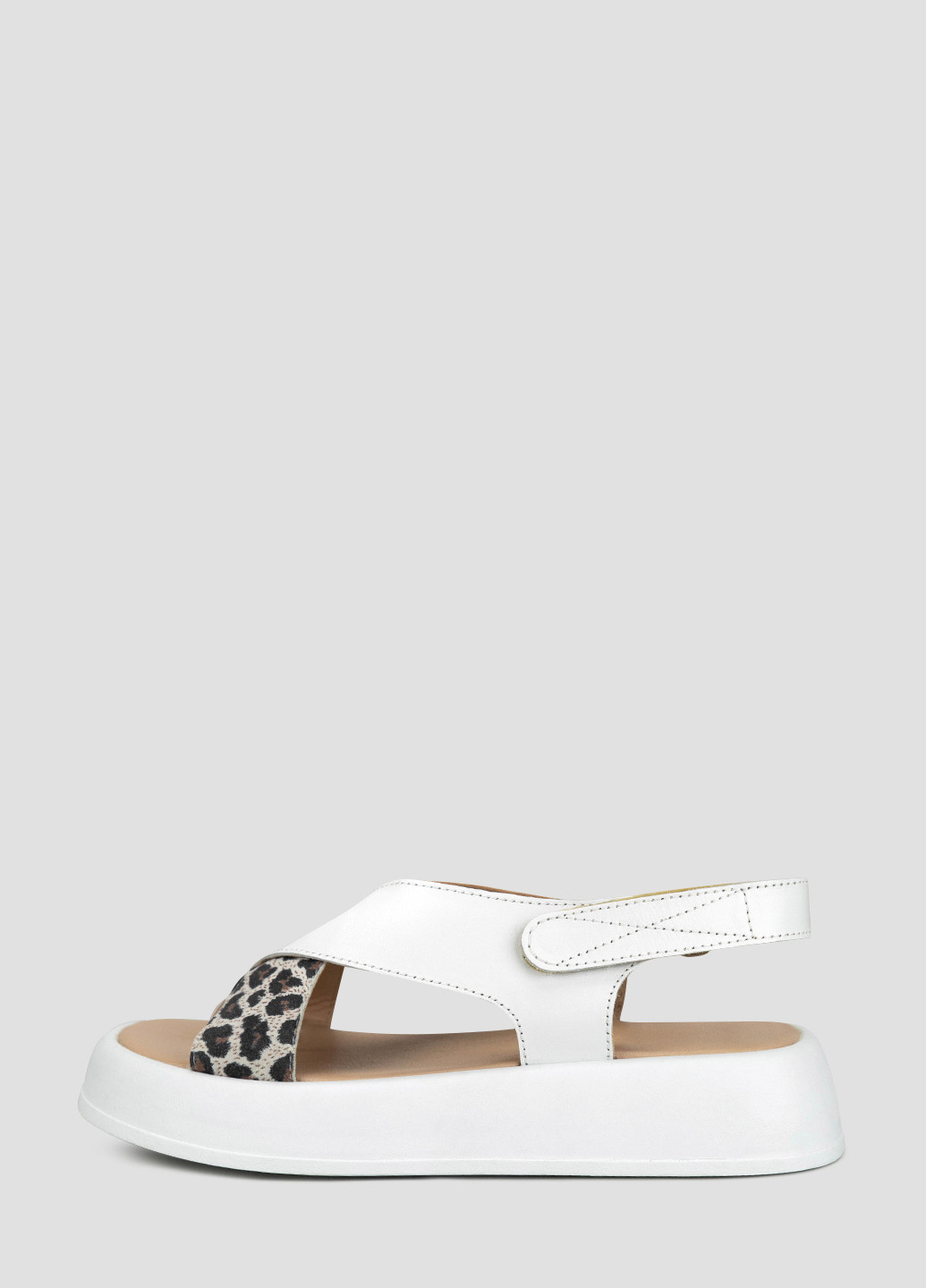 Белые босоножки Viscala на липучке с белой подошвой