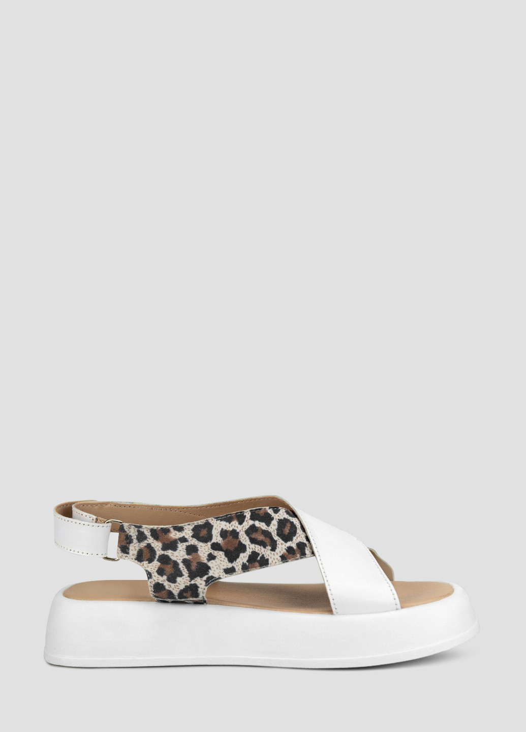 Белые босоножки Viscala на липучке с белой подошвой