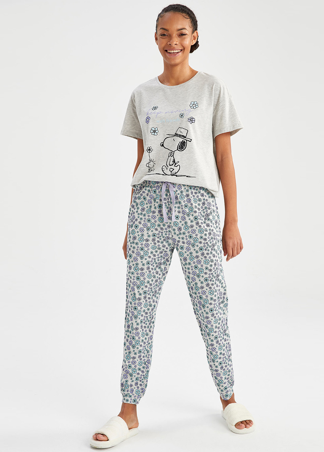 Комбинированная всесезон snoopy футболка + брюки DeFacto Трикотажный комплект