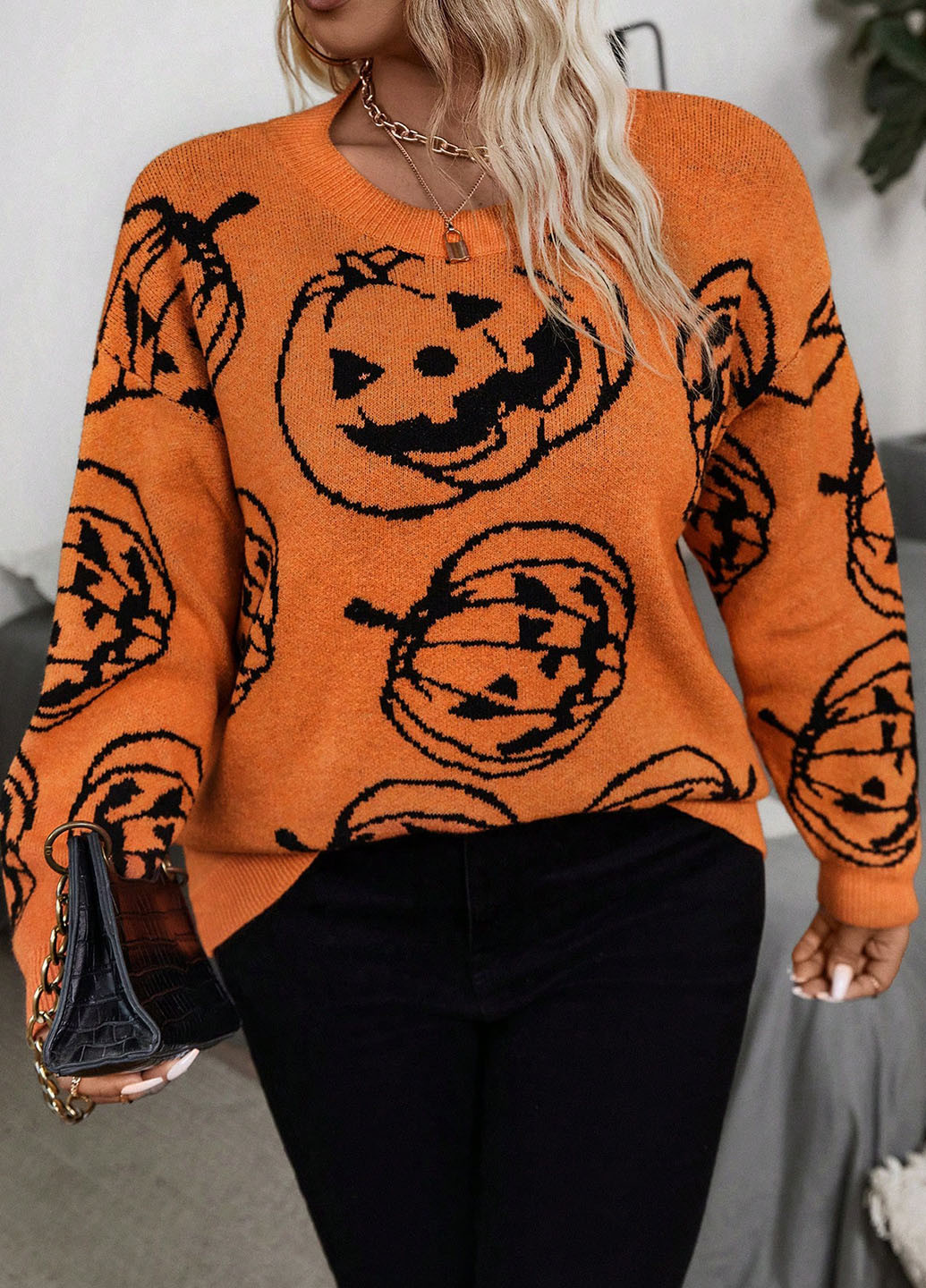 Помаранчевий демісезонний джемпер джемпер SHEIN