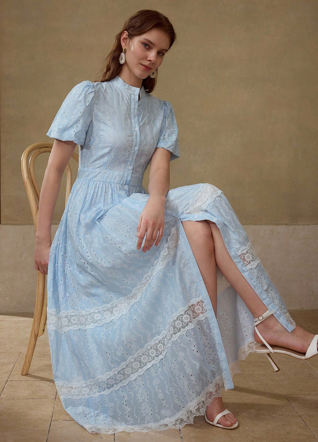 Светло-вишневое вечернее, кэжуал платье с юбкой-солнце SHEIN с цветочным принтом