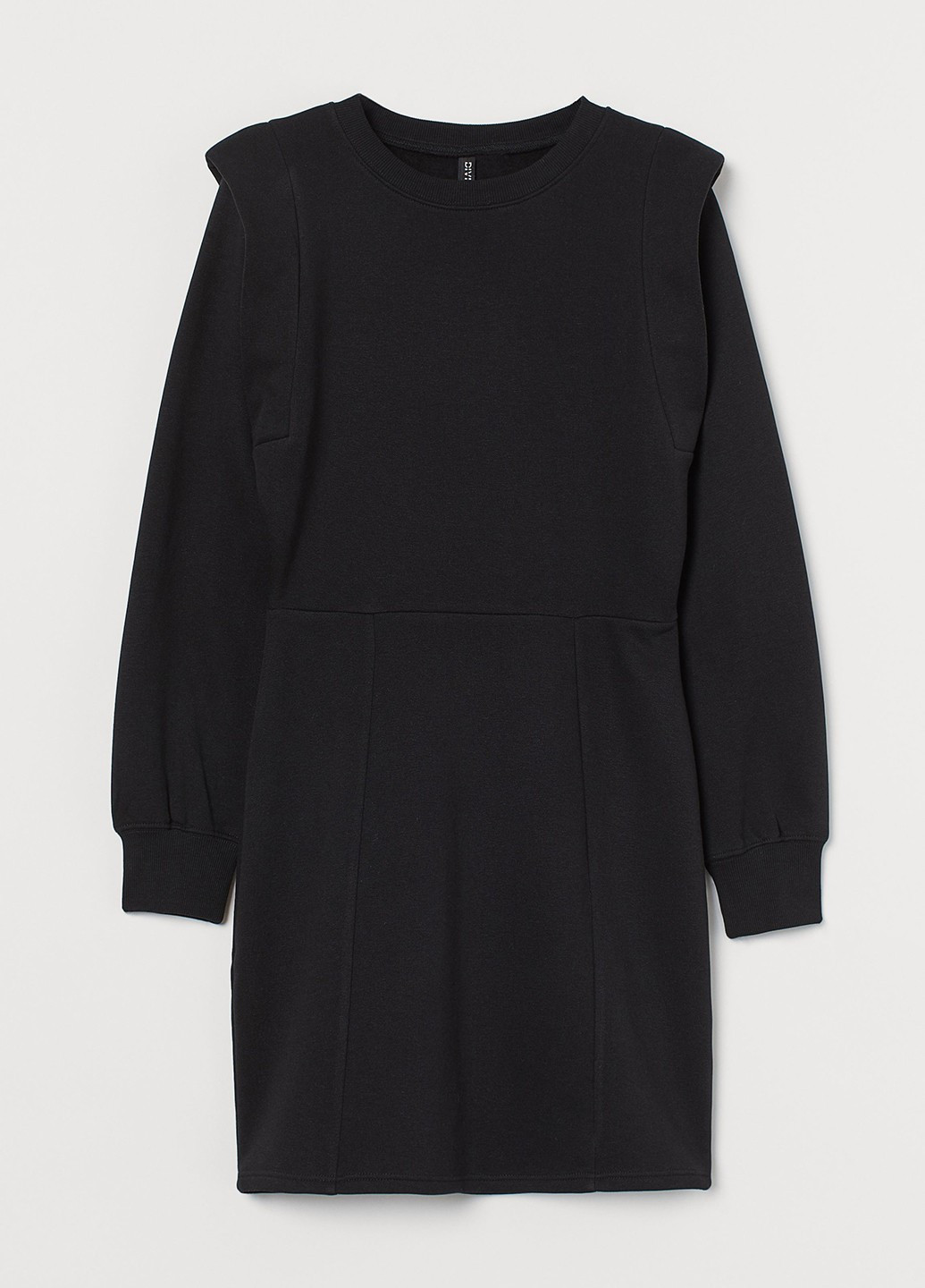 Черное кэжуал платье платье-свитшот, силуэтная H&M однотонное