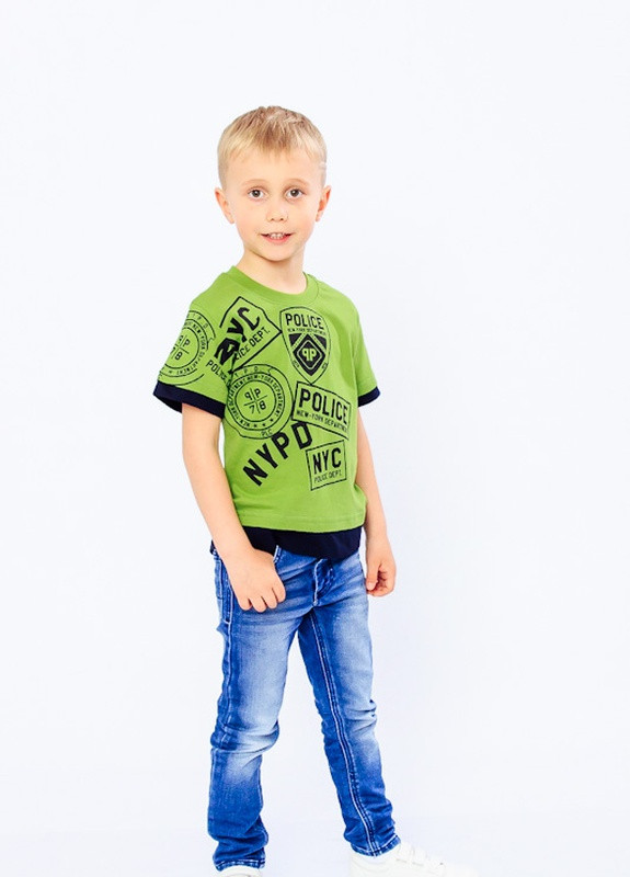 Оливковая летняя футболка для мальчика high-low Носи своє 612101
