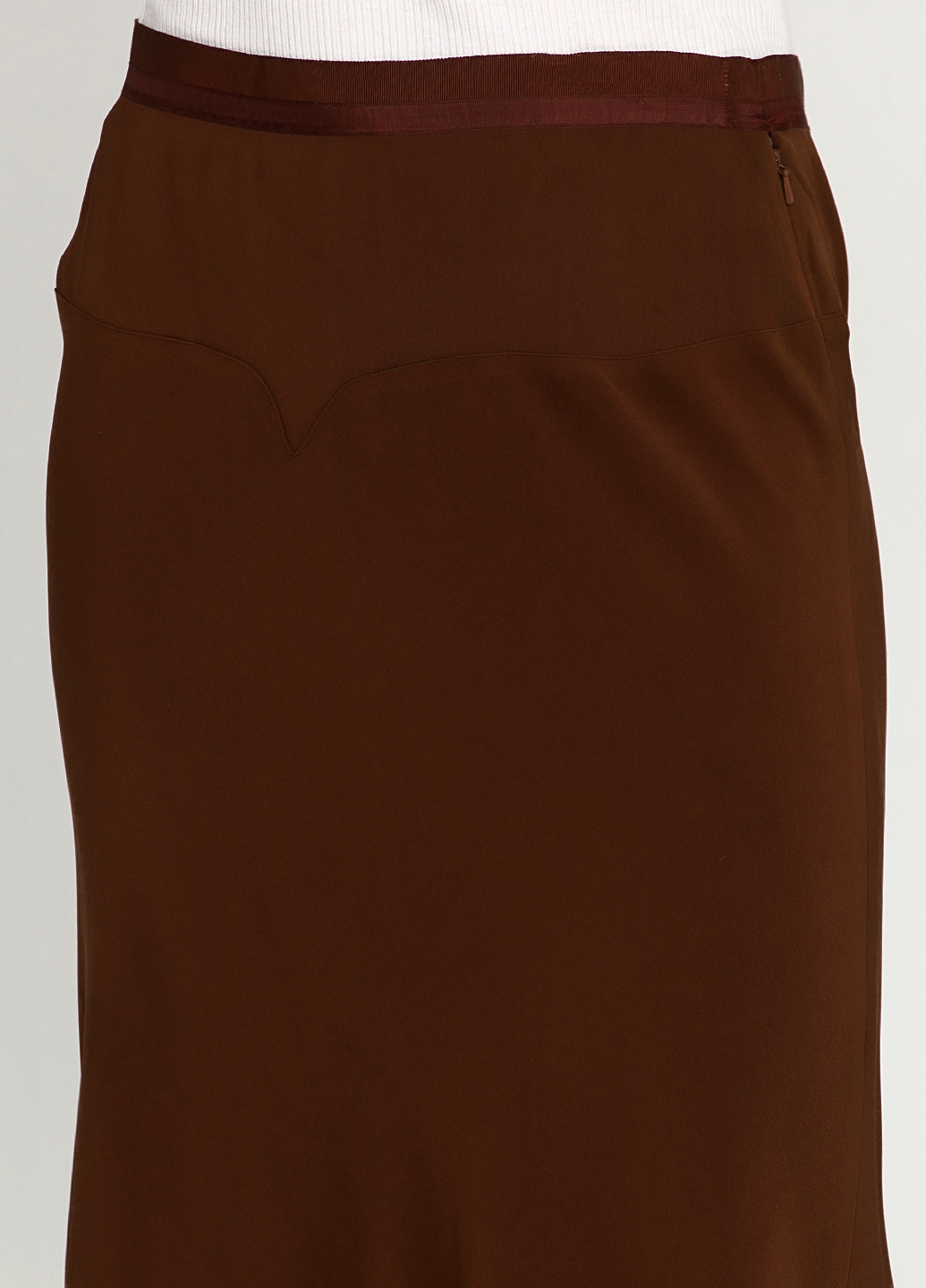 Коричневая кэжуал однотонная юбка Ralph Lauren миди
