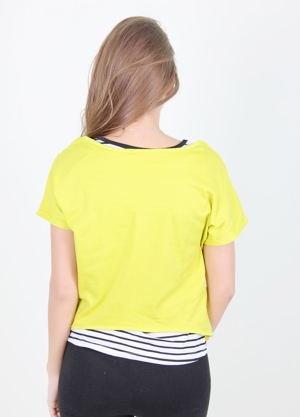 Лимонно-зеленая летняя футболка Gishang
