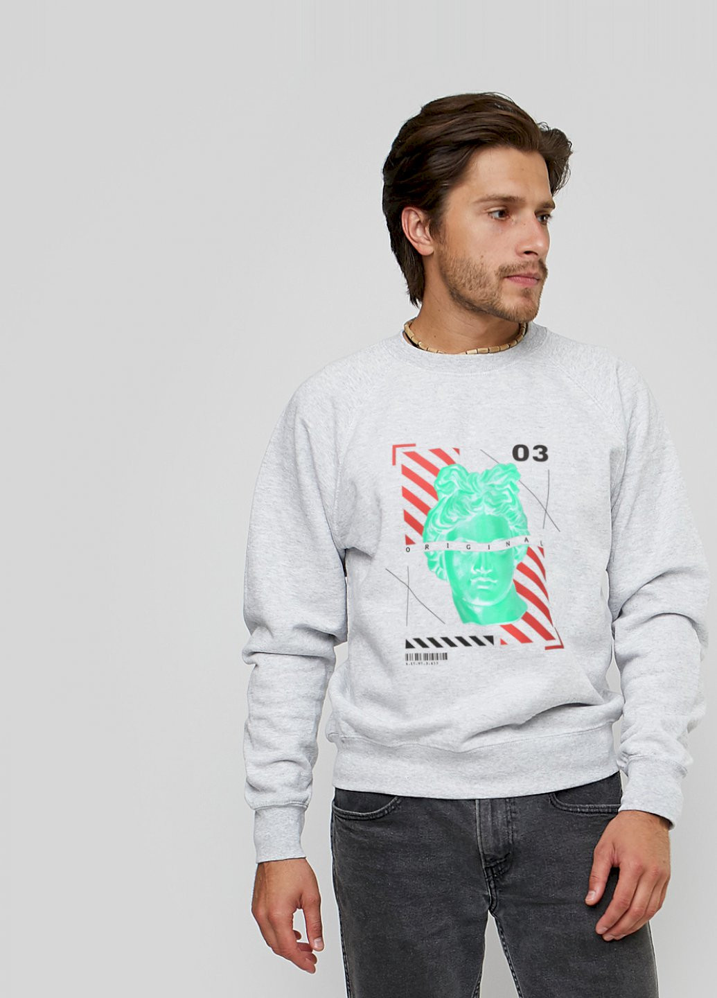 Сірий світшот чоловічий YAPPI малюнок (250563930)