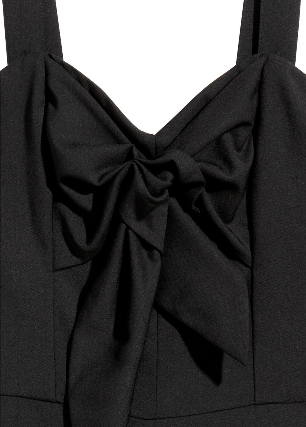 Комбінезон H&M однотонний чорний кежуал поліестер