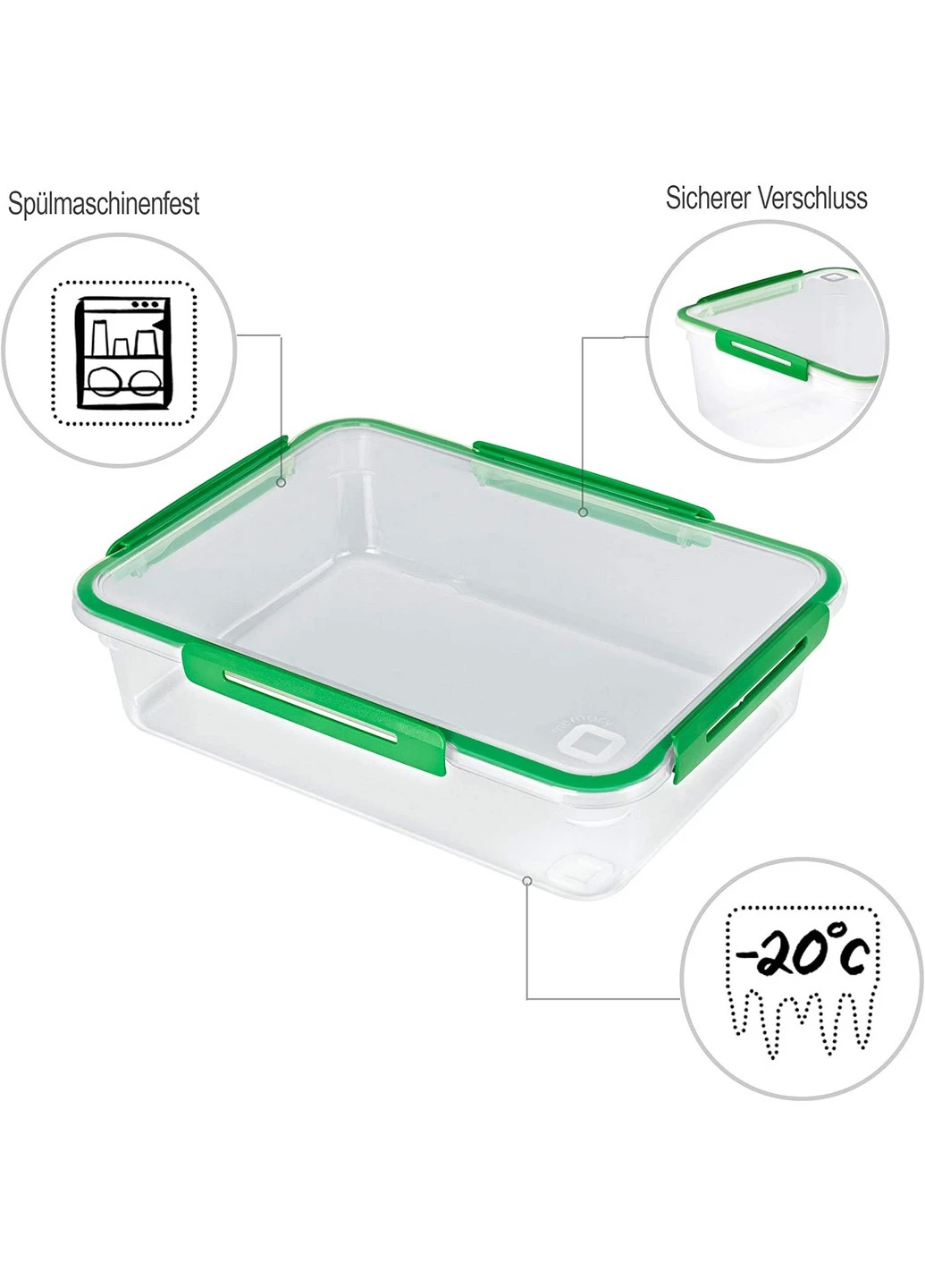 Ємність для морозилки Memory 3.1л із зеленою кришкою (RTH-11269) Rotho (217310066)
