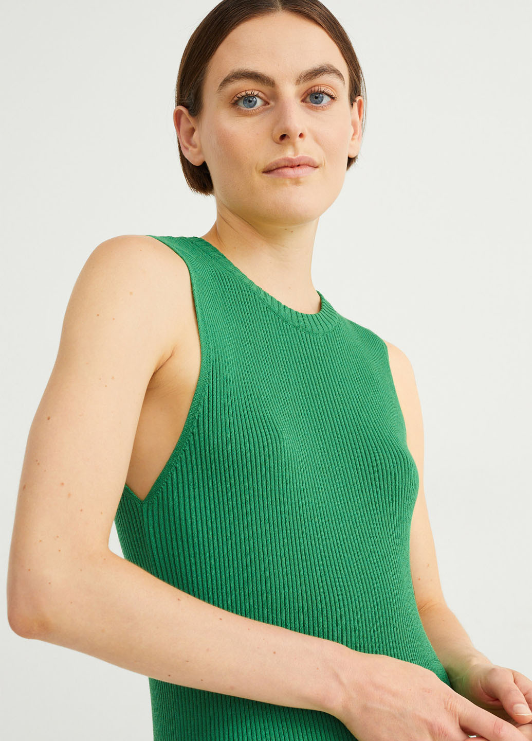 Зелена кежуал сукня силуетна, сукня-майка C&A однотонна