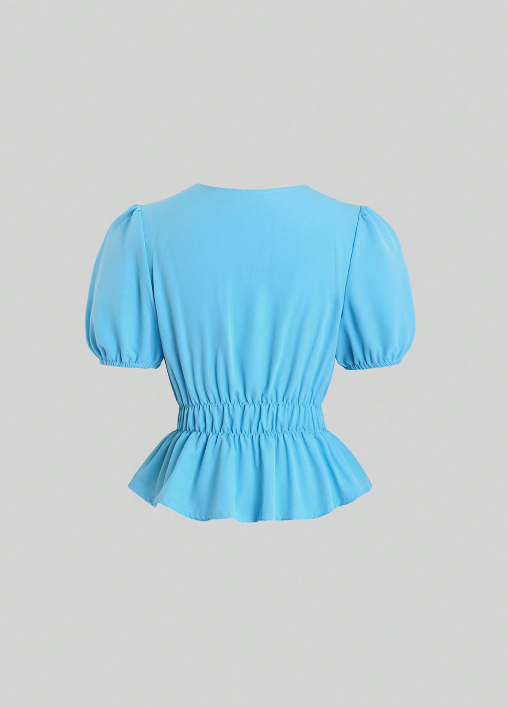 Голубая блуза с баской SHEIN