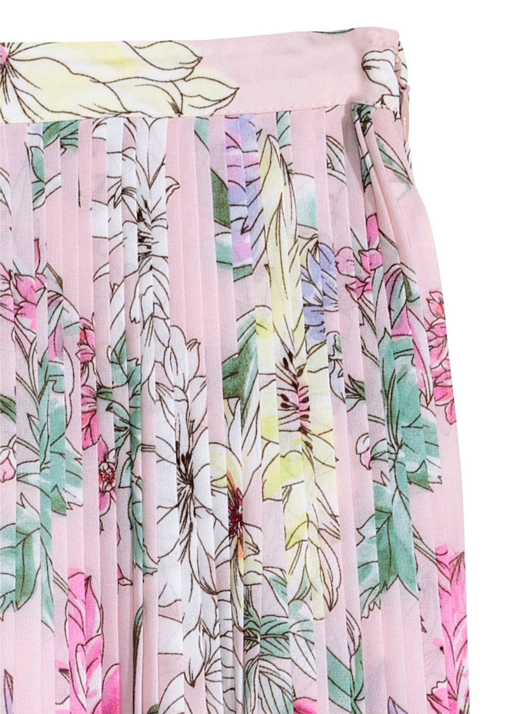 Сиреневая кэжуал цветочной расцветки юбка H&M клешированная, плиссе