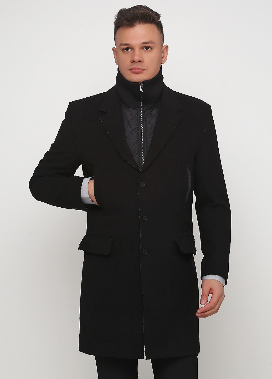 Черное демисезонное Пальто ANDRE TAN MAN