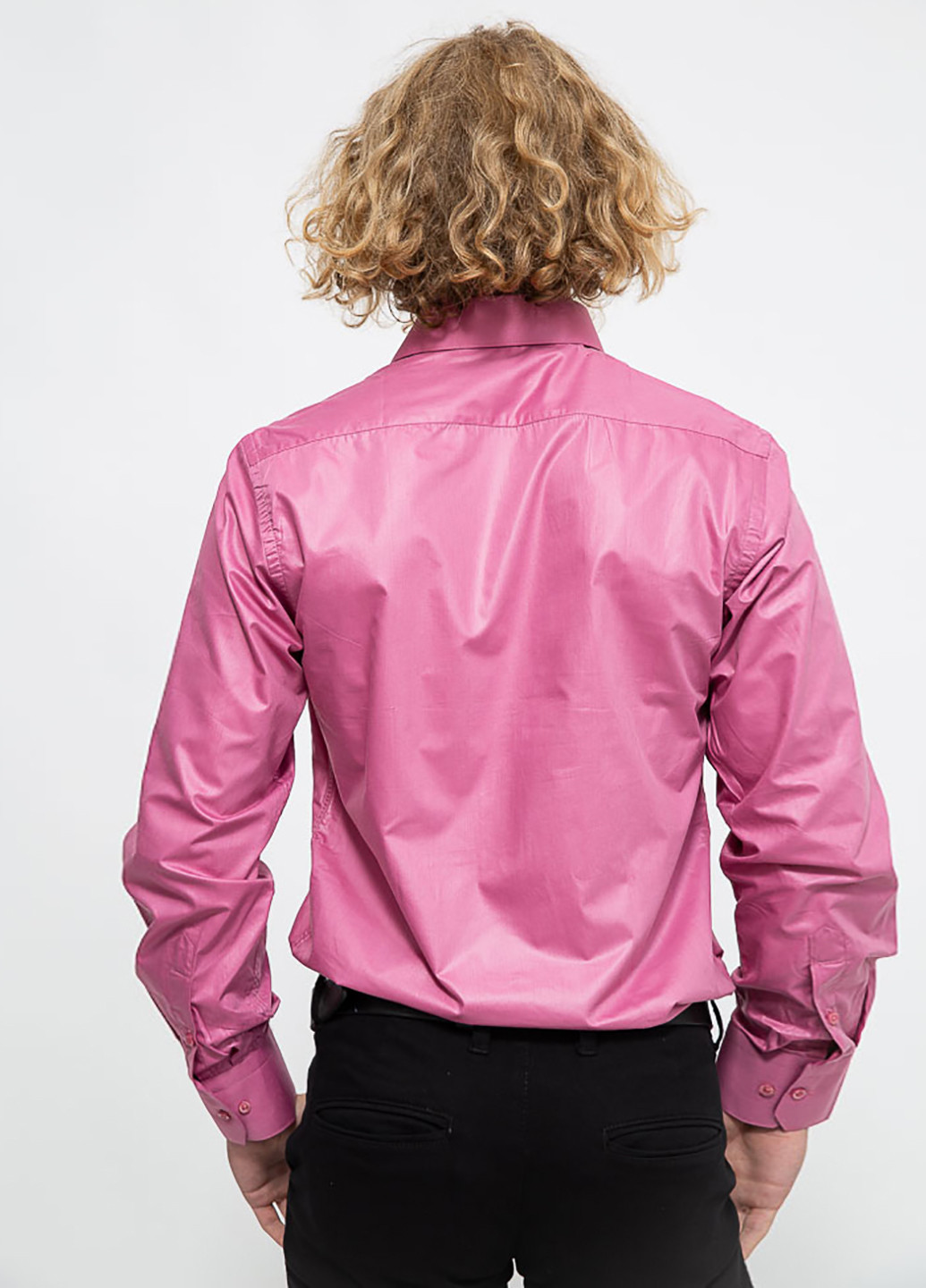 Розово-лиловая кэжуал рубашка однотонная Ager
