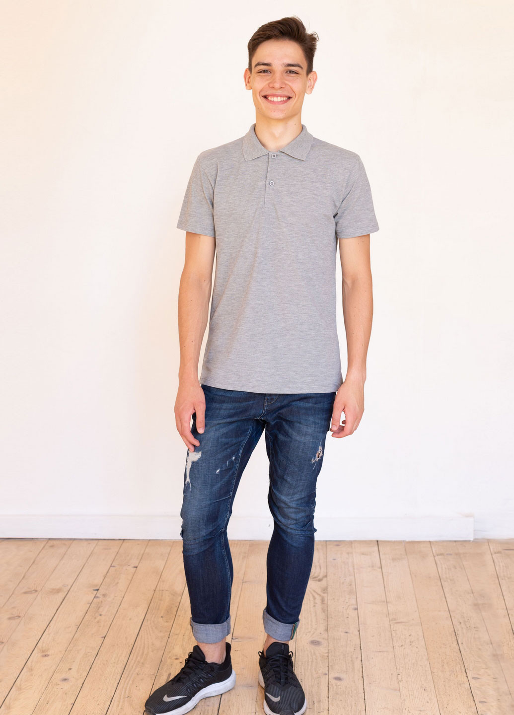 Серая футболка-футболка поло для мужчин Наталюкс