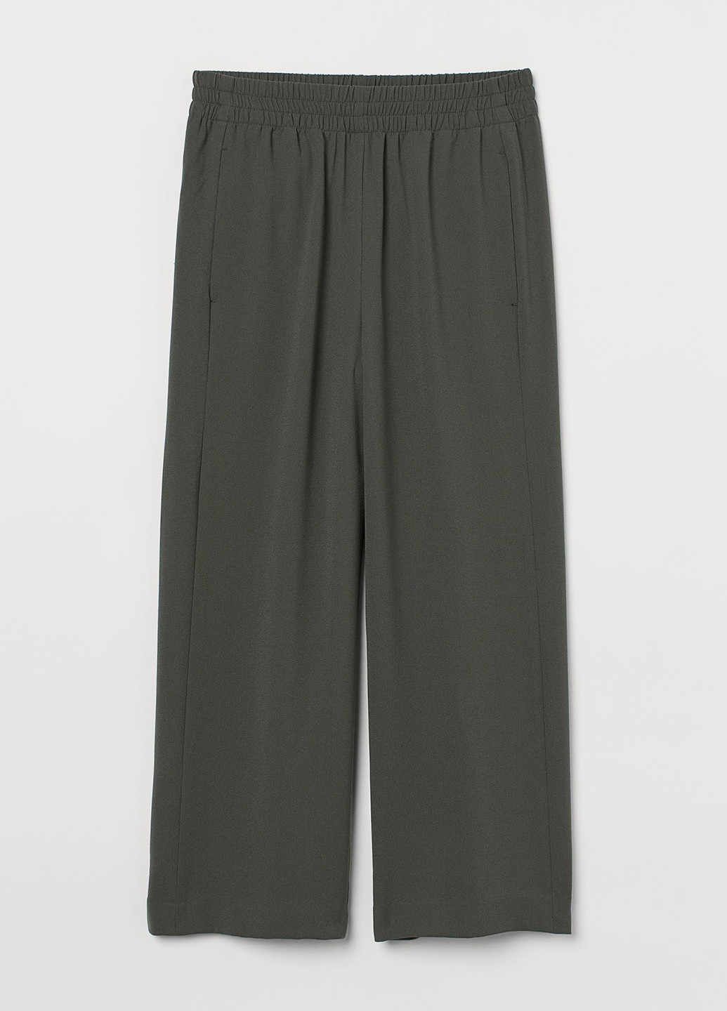 Темно-зеленые кэжуал демисезонные кюлоты брюки H&M