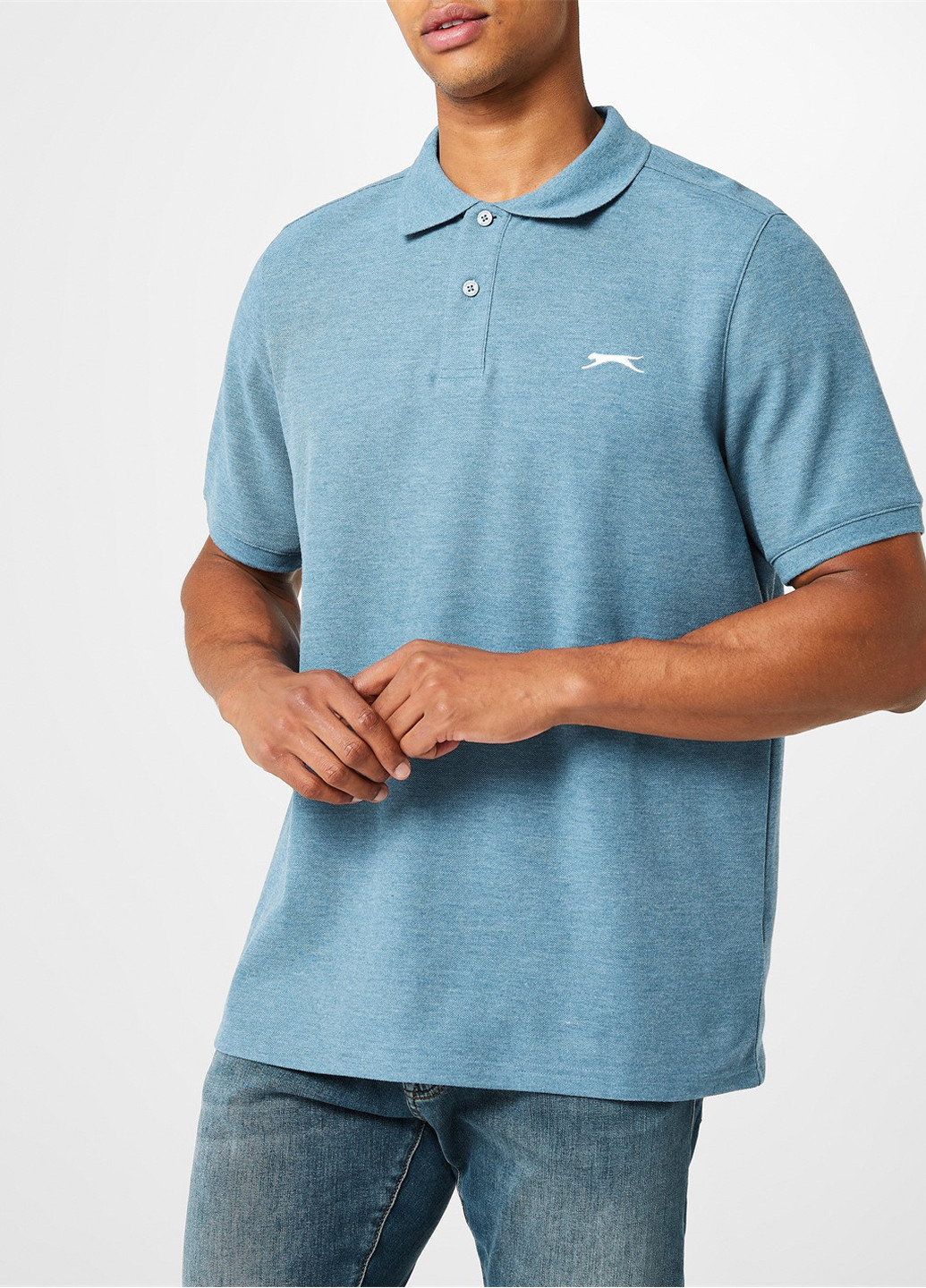 Голубой футболка-поло для мужчин Slazenger меланжевая