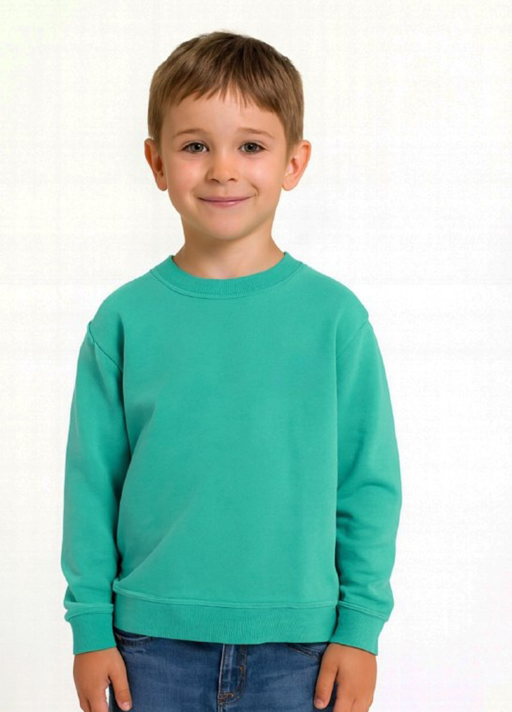 Морської хвилі світшот Blue 84 однотонний без декору (367114236)