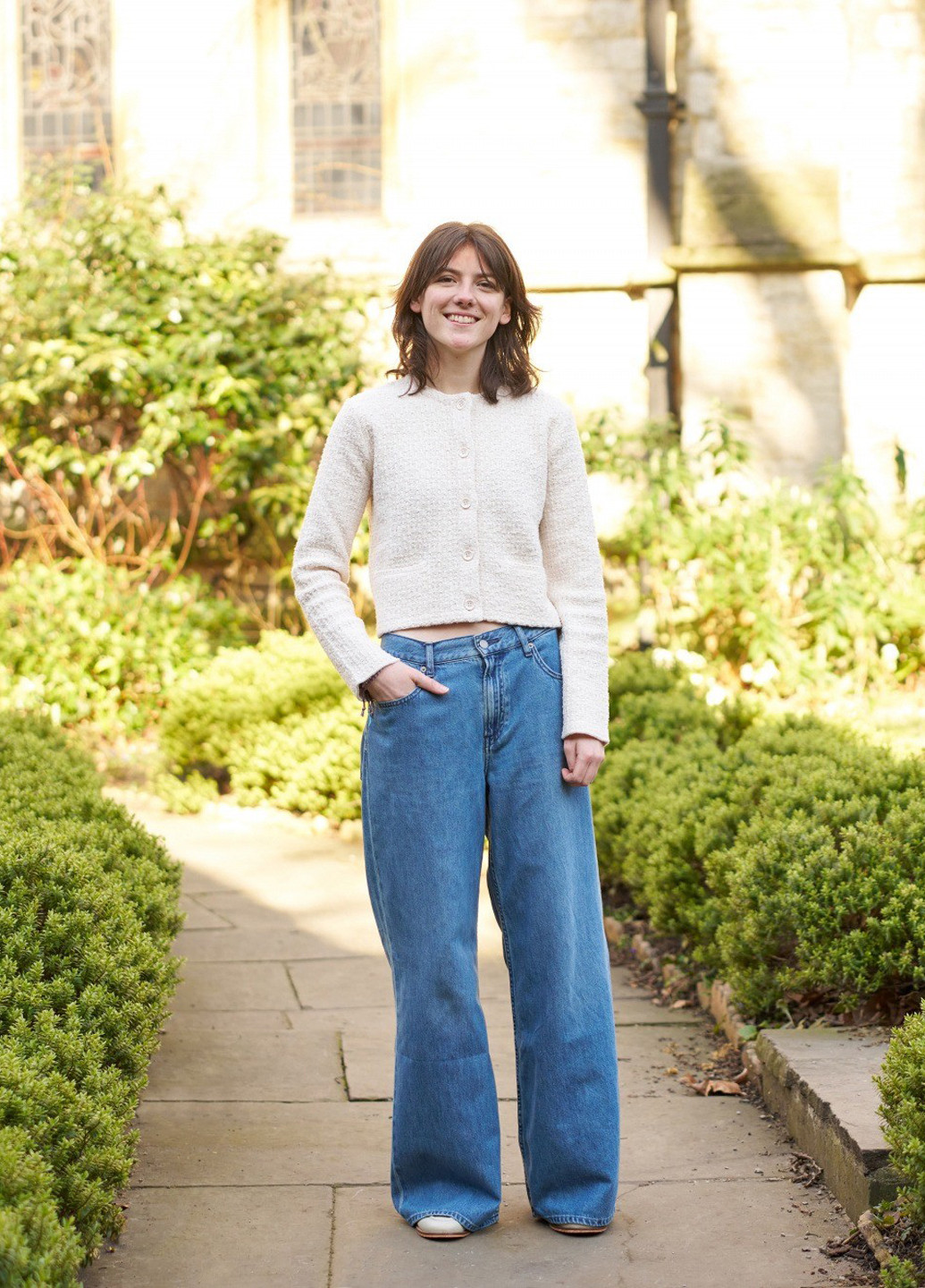 Молочный демисезонный кардиган Uniqlo