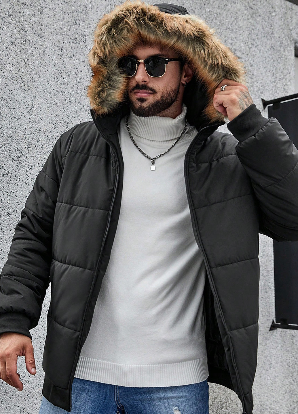 Чорна демісезонна куртка SHEIN